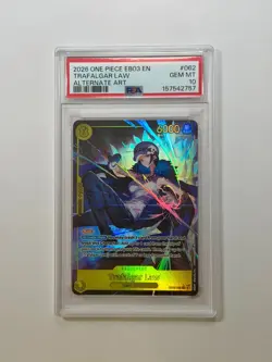 2026 One Piece English EB03-062 Trafalgar Law Alternate Art PSA 10 GEM MT #062 - Image 1