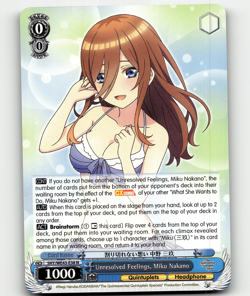 Weiss Unresolved Feelings, Miku Nakano - The Quintessential Quintuplets Specials - Image 1