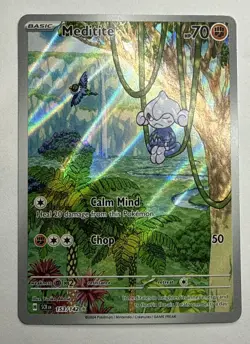 Pokemon Card Meditite 153/142 Stellar Crown Illustration Rare Near Mint - Image 1