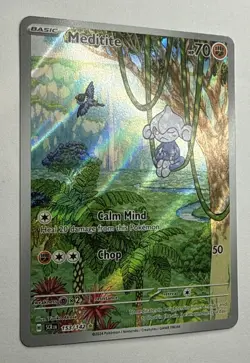 Pokemon Card Meditite 153/142 Stellar Crown Illustration Rare Near Mint - Image 2