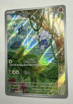 Pokemon Card Meditite 153/142 Stellar Crown Illustration Rare Near Mint - Image 3