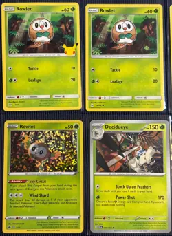 Pokemon TCG - Rowlet Dartrix Decidueye Evolution Line NM 9 Card Owl Bundle - Image 2