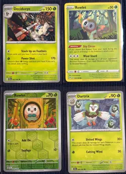 Pokemon TCG - Rowlet Dartrix Decidueye Evolution Line NM 9 Card Owl Bundle - Image 5