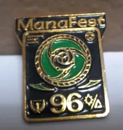 Vtg 1996 Magic The Gathering Edge Of The World Manafest Green Pin Very RARE - Image 1