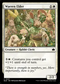 Warren Elder 37 BLB Bloomburrow MTG Rabbit Cleric McCulley White Common NM - Image 1