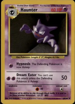 Haunter Uncommon Base Set 029/102 Psychic Pokemon Card - Image 1