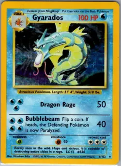 Gyarados 6/102 Holo Base Set - Pokemon Card - LP - Image 1