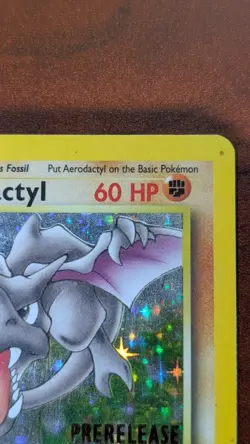 1999 Pokemon TCG Aerodactyl Fossil 1st Edition Holo Prerelease Rare - Image 2