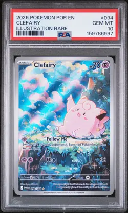 2026 POKEMON POR EN-PERFECT ORDER ILLUSTRATION RARE #094 CLEFAIRY PSA 10 - Image 1