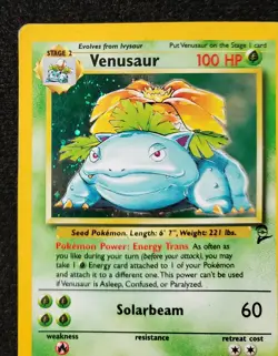 Pokemon TCG Venusaur Base Set 2 Holo Rare 18/130 - Heavily Played with Swirl - Image 2