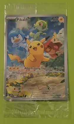 The Pokemon Company Pikachu 027 SV Promo Holo Promo English Basic 2023 SEALED - Image 1
