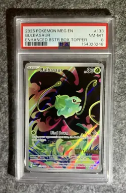 POKEMON TCG PSA 8 BULBASAUR STAMPED 133/132 MEGA EVOLUTION - Image 1