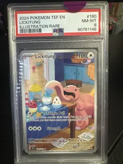 2024 Pokemon Tef English Lickitung Illustration Rare PSA NM-MT 8 - Image 1
