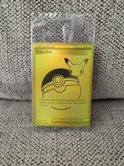 Pokemon Poke Ball SWSH146 Celebrations Full Art Gold Holofoil Promo SEALED - Image 1
