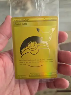 Pokemon Poke Ball SWSH146 Celebrations Full Art Gold Holofoil Promo SEALED - Image 3