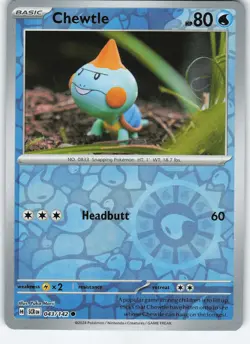 Chewtle 043/142 Common Reverse Holo SV07: Stellar Crown NM Pokemon - Image 1