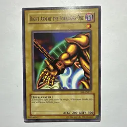 Yugioh! Right Arm of the Forbidden One DB1-EN137 Unlimited Common LP - Image 1