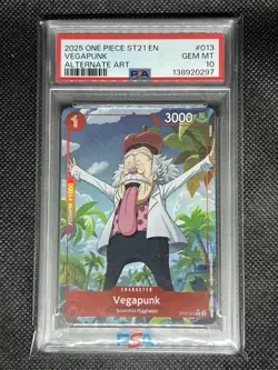 One Piece Starter Deck English ST 21-013 VEGAPUNK PSA 10 Gem Mt Alternate Art - Image 1