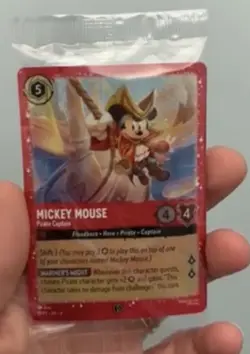 Disney Lorcana Mickey Mouse Pirate Captain 18/P2 Foil Promo New Sealed - Image 2