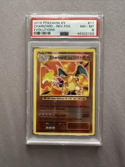 2016 Pokemon XY Charizard 11/108 Reverse Foil Evolutions PSA 8 - Image 1