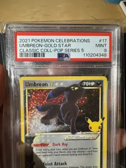 2021 POKEMON CELEBRATIONS CLASSIC COLLECTION #17 UMBREON-GOLD STAR PSA 9 - Image 3