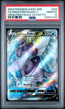 2022 POKEMON SWSH BLACK STAR PROMO #253 FULL ART/ORIGIN FORME PALKIA V PSA 10 - Image 1