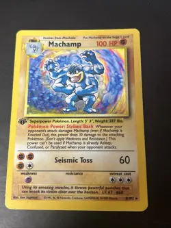 Pokemon TCG Machamp Holo Rare 1st Edition Base Set 8/102 #2 - Image 1