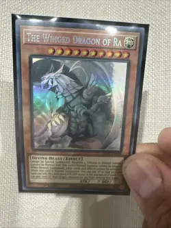 Winged Dragon of Ra Ghost Rare LED7-EN000 Lgnd Duelists: Rage of Ra 1st Edition - Image 2