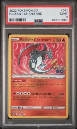 Radiant Charizard - 2022 Pokemon Go #011 - MINT PSA 9 - Free Shipping - Image 1