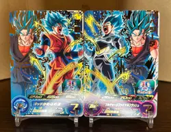 Bandai Super Dragon Ball Heroes cards PSES12-01,02 Son Goku SSGSS&Vegeta SSGSS - Image 1