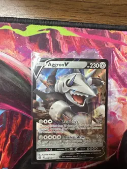 Pokemon TCG Aggron v Brilliant Stars Holo Ultra Rare Card 096/172 - Image 1