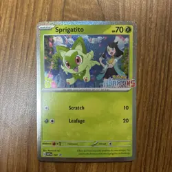 Sprigatito Horizons Black Star Promo Stamped Holo Pokemon Card SVP 191 (NM) - Image 1