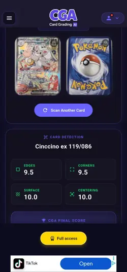 Cinccino EX 119/086 Pokemon TCG Holo Card PSA 10 Contender CGA app check added - Image 3