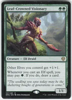 Leaf-Crowned Visionary R Dominaria United 167 NM - Image 1