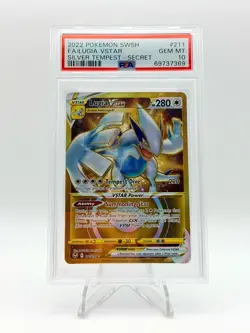 2022 POKEMON SILVER TEMPEST SECRET RARE LUGIA VSTAR 211/195 PSA 10 - Image 1