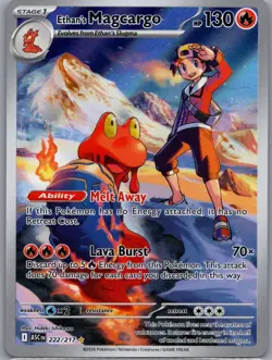 ETHAN'S MAGCARGO 222/217 ILLUSTRATION RARE ASCENDED HEROES POKEMON NEAR MINT - Image 1