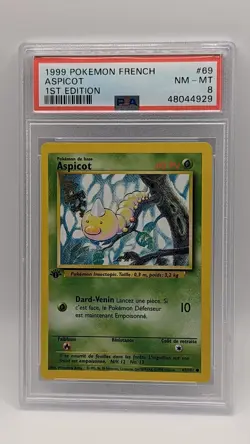 1999 Pokemon 1st Edition French Base Set Weedle "Aspicot" 69/102 PSA 8! - Image 1