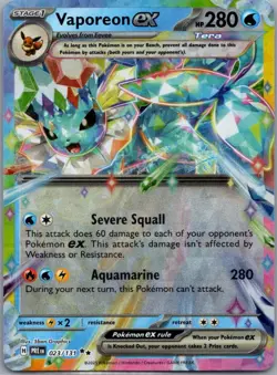 Vaporeon ex 023/131 Prismatic Evolutions Pokemon TCG Holo Double Rare NM - Image 1