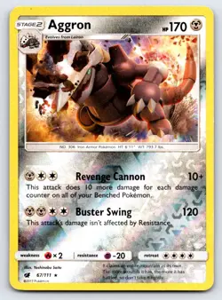 Aggron 67/111 Holo Rare Crimson Invasion Pokemon Reverse Holo Lightly Played - Image 1