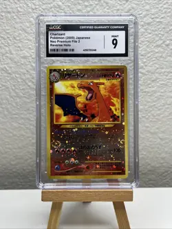 💫2x SWIRL💫 CGC 9 Pokemon Neo Premium File 2 Japanese Charizard Reverse Holo - Image 1