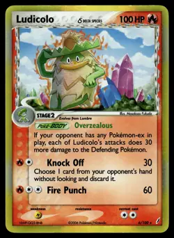Ludicolo 6/100 Crystal Guardians Rare Holo Pokemon - Image 1