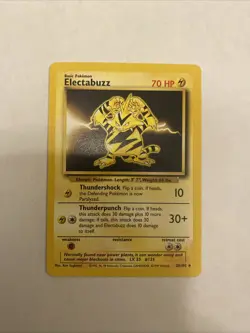 1999 POKEMON BASE SET #20/102 ELECTABUZZ REGULAR RARE 70HP UNLIMITED - NM - Image 1
