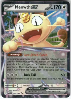 Meowth ex 062/088 Double Rare Perfect Order Pokemon Holo Near Mint - Image 1