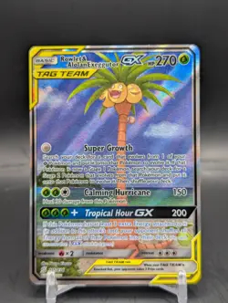 Pokemon Rowlet & Alolan Exeggutor GX 215/236 Unified Minds Alt Art PSA Contender - Image 1
