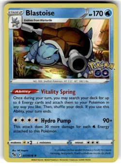 BLASTOISE 017/078 POKEMON GO POKEMON (HOLO RARE, NM) - Image 1