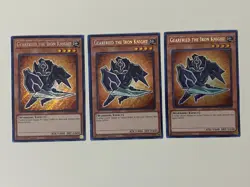 Yugioh Gearfried the Iron Knight x 3 1st Edition Secret Rare Chibi LP Free Holo - Image 1