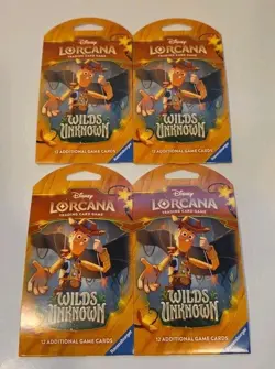 4x Woody Disney Lorcana TCG: Wilds Unknown Sleeved Pack Brand New Factory Seal - Image 1