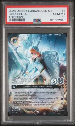 Disney Lorcana Challenge Exclusive Promo - Cinderella Stouthearted - Foil PSA 10 - Image 1