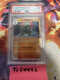 2025 POKEMON DESTINED RIVALS POKEMON CENTER #096 TEAM ROCKET'S TYRANITAR PSA 10 - Image 3
