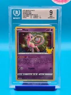BGS 9 - 2021 Pokemon TCG Sword & Shield Celebrations #011 Mew STAMP [25th Annive - Image 1